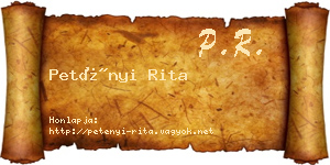 Petényi Rita névjegykártya