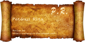 Petényi Rita névjegykártya